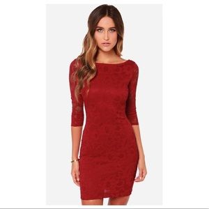 Lulu’s Royal Flush Wine Red Dress